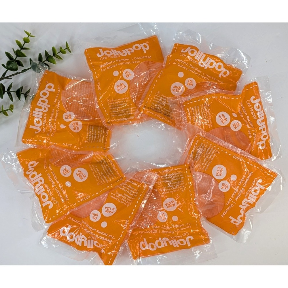 LOT 8 SEALED🧡JollyPop Unscented 0-3m Pacifier Soothie Dummy BPA Free Made USA